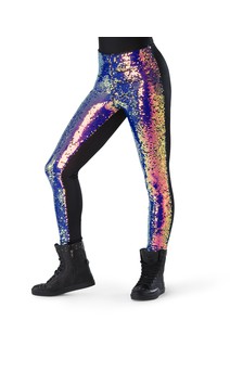 Click for more information about High Waisted Irridescent Flip Sequin Legging