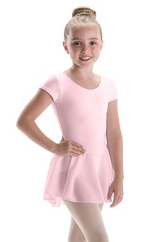 Click for more information about Cap Sleeve Bow Back Sheer Skirted Leotard Silkskyn
