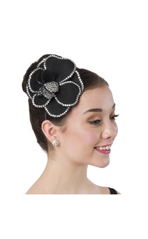 Click for more information about Rhinestone Floral Headband (Black)