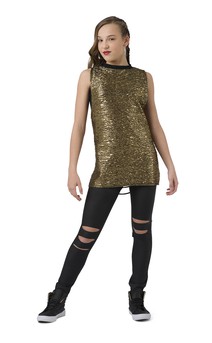 Click for more information about Metallic Back Slashed Tunic
