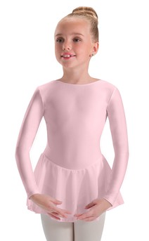 Click for more information about Long Sleeve Sheer Skirted Leotard Silkskyn