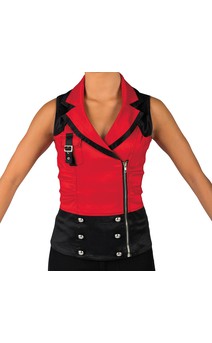 Click for more information about Red And Black Vest With Zipper And Buckle
